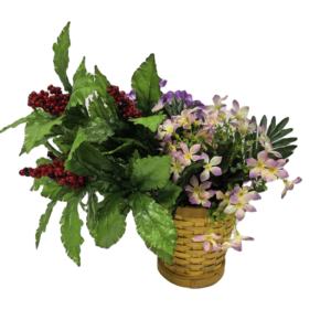 شجيرة عشب مزخرفة بأوراق صناعية مع ديكور أحمر قابل للحمل لديكور المنزل - Product Image 5