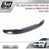 Lèvre avant en fibre de carbone style CSL pour BMW E46 M3, séparateur de pare-chocs avant, accessoires de kit carrosserie extérieure