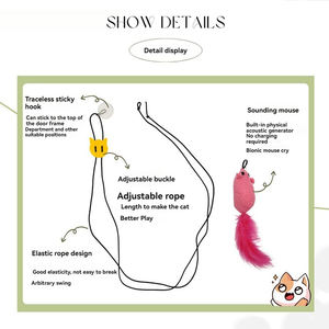लटकाने वाले दरवाजे बिल्ली खिलौने इंटरैक्टिव स्व-प्ले समायोज्य बाउंसी स्ट्रिंग बिल्ली के खिलौने - Product Image 5