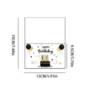 6pcs/bag Ins Birthday Cake Creative Kids Florist Birthday Wishes Simple Message Greeting <strong>Card</strong> - Product Image 3