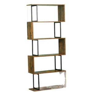Demir Ahşap Katlanabilir Kitaplık Depolama Rafı Yer Tipi Oturma Odası Bölücü Çok Katlı Modern Minimalist Sergi Depolama Rafı - Product Image 5