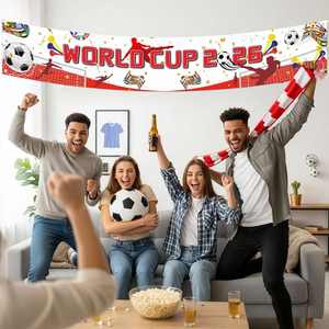 Décorations de trophées de football avec drapeaux de pays 2026, toile de fond pliable pour usage intérieur/extérieur, fêtes à domicile, jardins - Product Image 4