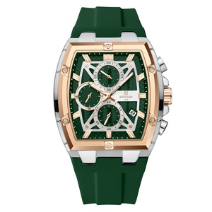 นาฬิกาข้อมือผู้ชาย Reward รุ่น Tonneau Chronograph ตัวเรือนโลหะผสม สายซิลิโคนสีเขียว ระบบควอตซ์ แสดงผลแบบอนาล็อก กันน้ำ 30 เมตร ตัวล็อคแบบหัวเข็มขัด รุ่นสปอร์ต - Product Image 5