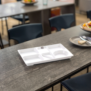 Assiette de restauration rapide rayée, Rectangle, en mélamine - Product Image 6