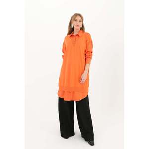 Camiseta Túnica Naranja para Mujer Puane con Detalles, Tela Suave y Cómoda, Diseño Elegante para Uso Diario y Ocasiones Especiales - Product Image 4