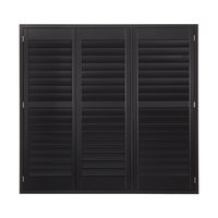 Volets en PVC noir de style australien Obturateur en bois massif Volet à persienne réglable avec cadre