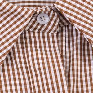 Camicetta da donna a quadri gingham a maniche lunghe <span class=keywords><strong>con</strong></span> colletto a risvolto, vestibilità ampia, <span class=keywords><strong>con</strong></span> <span class=keywords><strong>cintura</strong></span> in vita <span class=keywords><strong>con</strong></span> fibbia effetto tartaruga - Product Image 6