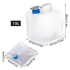 5L 10L 15L 20l bouteille d'eau pliante pliable conteneur pliable Camping en plein air survie sac à eau