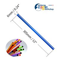 Tige ronde en acrylique, 24 pièces, 6mm OD 305mm L, ligne droite multicolore, bâton de barre en plastique solide PMMA, jaune, bleu, orange, vert, violet, rouge