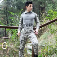 في الهواء الطلق التكتيكية العسكرية الجيش القتالية قميص Uniformsacucamouflage الجيش العسكرية الموحدة الضفدع دعوى طويلة الأكمام قميص الرجال