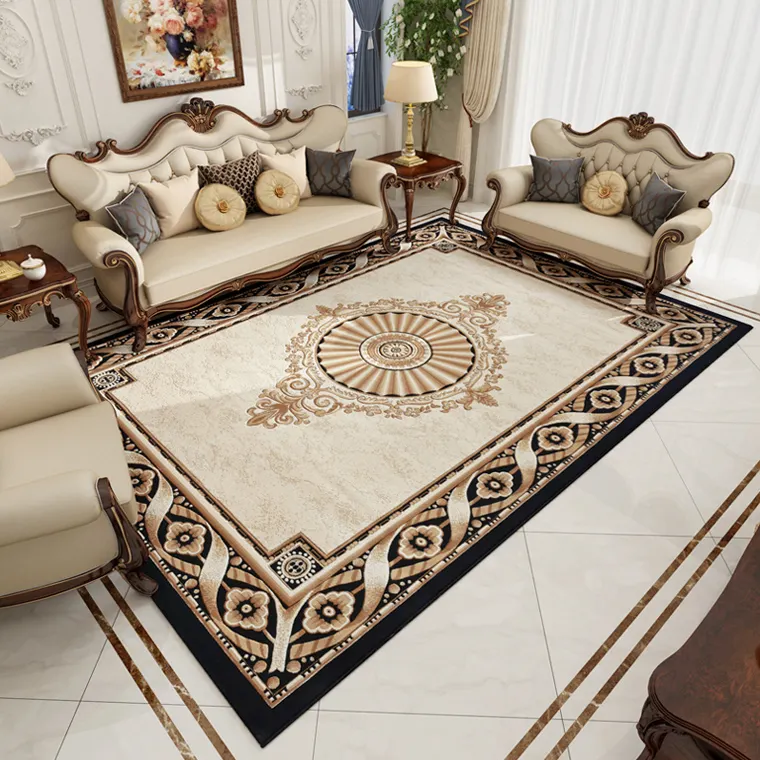 Villa sala de estar, diseño italiano, alfombra de suelo personalizada, sofá, alfombra, manta de dormitorio