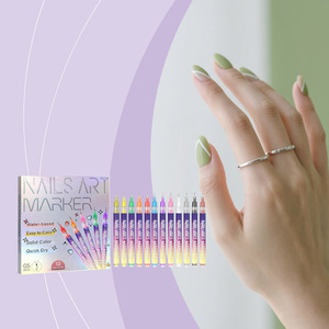 Stylo à ongles DIY à pointe fine 0,5 mm, pinceau liner pour gel, séchage rapide, imperméable, outil de décoration pour manucure - Product Image 1