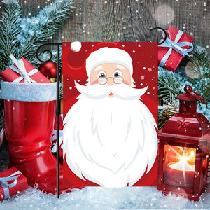 Bandera de jardín rectangular con gráfico de Papá Noel para decoración navideña de fiestas, con poste de fábrica - Product Image 3