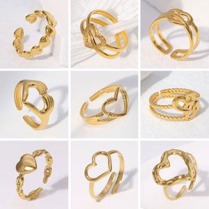 Anillos Abiertos de Acero Inoxidable con Diseño de Corazón para Chicas, Venta Directa - Product Image 5
