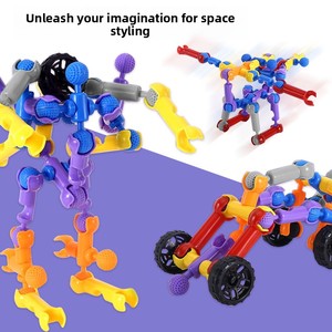 مجموعة مكعبات بناء بهيكل عظمي قابلة للتحويل، مكعبات بناء للتجميع الذاتي لتنمية الذكاء - Product Image 5