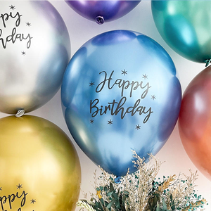 Palloncini Decorativi per Feste di <span class=keywords><strong>Compleanno</strong></span> e Ringraziamento da 12 Pollici, Confezione da <span class=keywords><strong>20</strong></span> Pezzi in Lattice Spesso con Stampa 'Happy Birthday' Metallizzata - Product Image 5