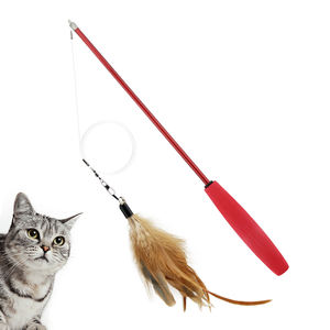 Hot Selling Modern Style Kunststoff Pet Teaser Spielzeug Interaktive Vogel feder Katzen stab für Kitty Teasing - Product Image 1