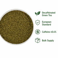 Thé vert Longjing décaféiné biologique en poudre, thé instantané pour boisson chaude, emballage en vrac, vente en gros