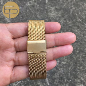 0.6mm fil léger logo personnalisé or de haute qualité maille en acier inoxydable bracelet pour <span class=keywords><strong>montre</strong></span> - Product Image 3