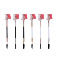 Brosse à cils et sourcils double tête avec manche en plastique pour séparer les cils et les sourcils