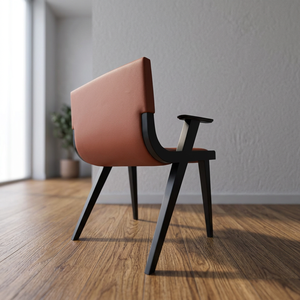 Modern Orange Faux Leather <b>Dining</b> <b>Chair</b> with Black Metal Legs Upholstered Design for Home Furniture - Product Image 1