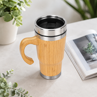 Gobelet de voyage isotherme en bambou avec poignée pour événements d'entreprise, mariages, hôtels et cadeaux promotionnels – Vente en gros