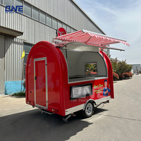 Mini camion de nourriture mobile rond équipé de machines à hamburgers, à glaces, à toasts et à boissons, remorque alimentaire pour entreprise personnelle