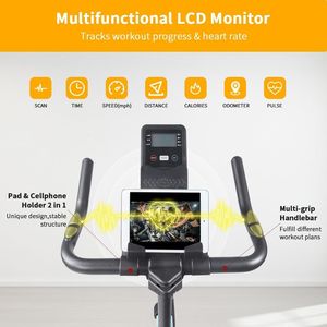Bicicleta Estática Ifasa D0100HADRKU con Monitor LCD, Transmisión por Cadena, para Uso Doméstico, Color Blanco - Product Image 6