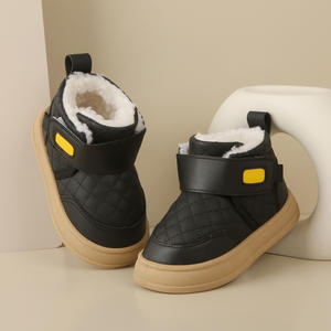 Bottes de neige pour bébé unisexe, nouvelle arrivée hiver, épaisses, à basse cheville, chaussures courtes en coton avec semelle intérieure en cuir et caoutchouc antidérapante - Product Image 3