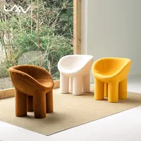 Bangku Gajah Kuning Chaise Modern Kaki Empat Kursi Poli Desain Italia Bangku Gajah dengan Kain
