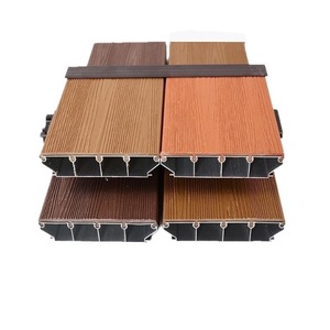 PVC <b>Decking</b> Double Colors Interlocking Anti Slip Modern Design Rectangle Grooved Surface Brushed Finish - Product Image 1