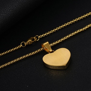 Colgante de Corazón Plano Simple de Acero Inoxidable Grabable y Pulido de Alta Calidad al por Mayor 2020 - Product Image 6