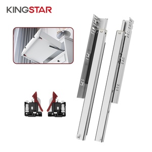 Laci tempel penutupan lembut 3D Slide rel teleskopik tertempel di bawah laci geser untuk ruang makan