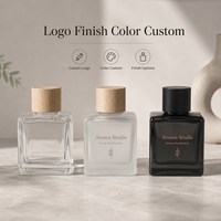 Bouteille diffuseur de parfum en verre carré transparent de 200 ml, vide, pour huiles aromatiques et diffuseurs à bâtonnets