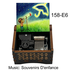 Boîte à <span class=keywords><strong>musique</strong></span> à manivelle vintage en bois, souvenirs d'<span class=keywords><strong>enfance</strong></span>, cadeau pour l'anniversaire des enfants - Product Image 2
