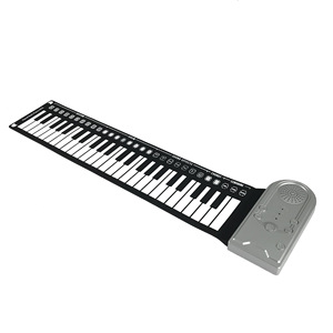 Piano plegable portátil de 49 teclas al por mayor, piano de desplazamiento portátil de silicona para estudiantes, teclado de mano digital plateado enrollable, piano - Product Image 3