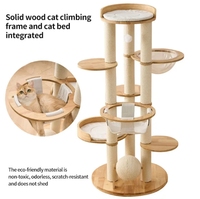 Arbre à chat en chêne de luxe, grand format, avec griffoir, lit, hamac, balles, condo, escaliers et perchoir supérieur, mobilier pour chatons