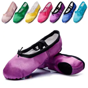 Adult children soft-soled cat claw shoes satin cloth girls exercise performance ballet shoes