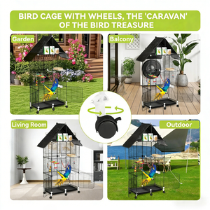 Grande Voliera da Esterno per Più Uccelli, Struttura in Metallo Resistente alle Intemperie, Uso in Giardino - Product Image 3