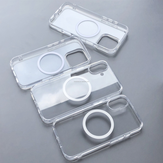 TPU PC Phone Case clear Anti-yellow Waterproof Durable Magnetic Impact Cases for iPhone 17 16 15 14 13 12 11 Pro Max