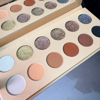 Palette de fards à paupières DIY mats et scintillants, tons bruns froids et nudes chauds, véganes, haute pigmentation, maquillage pour les yeux, marque privée, fard à paupières naturel
