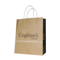 Sac en papier kraft brun personnalisé avec votre propre logo, avec corde en papier