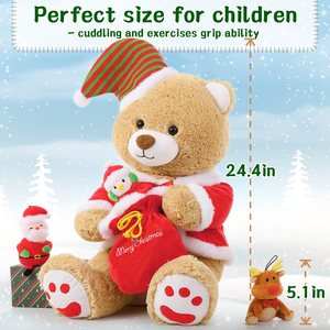 Ensemble d'ours en peluche <span class=keywords><strong>de</strong></span> <span class=keywords><strong>Noël</strong></span> très prisé, décoration <span class=keywords><strong>de</strong></span> fête pour enfants, cadeau saisonnier, décoration <span class=keywords><strong>de</strong></span> chambre et <span class=keywords><strong>de</strong></span> maison - Product Image 4