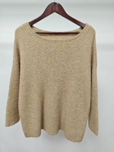 OEM Pull unisexe tricoté en laine d'alpaga de couleur camel - Product Image 3