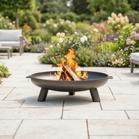 Brasero extérieur en acier au carbone de 80 cm pour bois, foyer de jardin, patio, barbecue, chauffage extérieur et camping