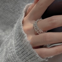 Bagues en argent sterling 925 faites à la main pour femmes, vente en gros, perles multicouches, bijoux, cadeaux