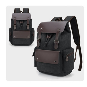 Custom 2025 Vintage Large Travel Bag Thick Canvas Drawstring School <b>Backpack</b> <b>Waterproof</b> Anti-theft Laptop <b>Backpacks</b> - Product Image 4