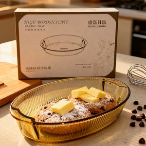 Accesorios de cocina, sartenes ovaladas para Pizza, <span class=keywords><strong>horno</strong></span> microondas, <span class=keywords><strong>bandeja</strong></span> para hornear de vidrio resistente al calor, pelada - Product Image 2