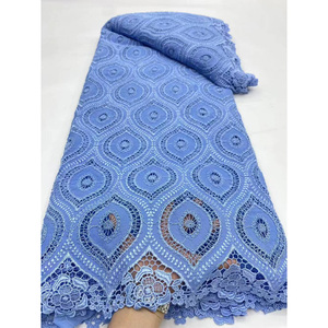 Tela de encaje de cordón francés <span class=keywords><strong>azul</strong></span> <span class=keywords><strong>Guipur</strong></span> 2025 Material tela cordones tela para africano 5 yardas - Product Image 1