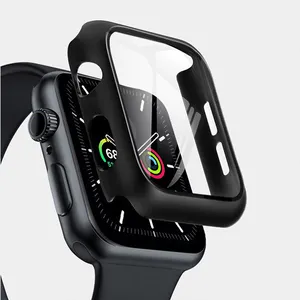 Casing pelindung penuh iWatch pelindung layar PC kualitas tinggi untuk jam tangan Apple 38 40 42 44mm